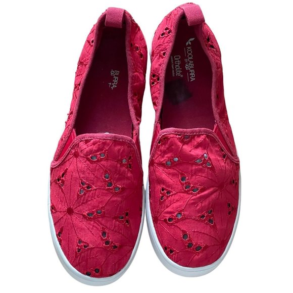 Koolaburra By UGG Ortholite Comfort Red Amiah Eyelet Slip On Sneakers Size 8 GUC - Picture 1 of 8